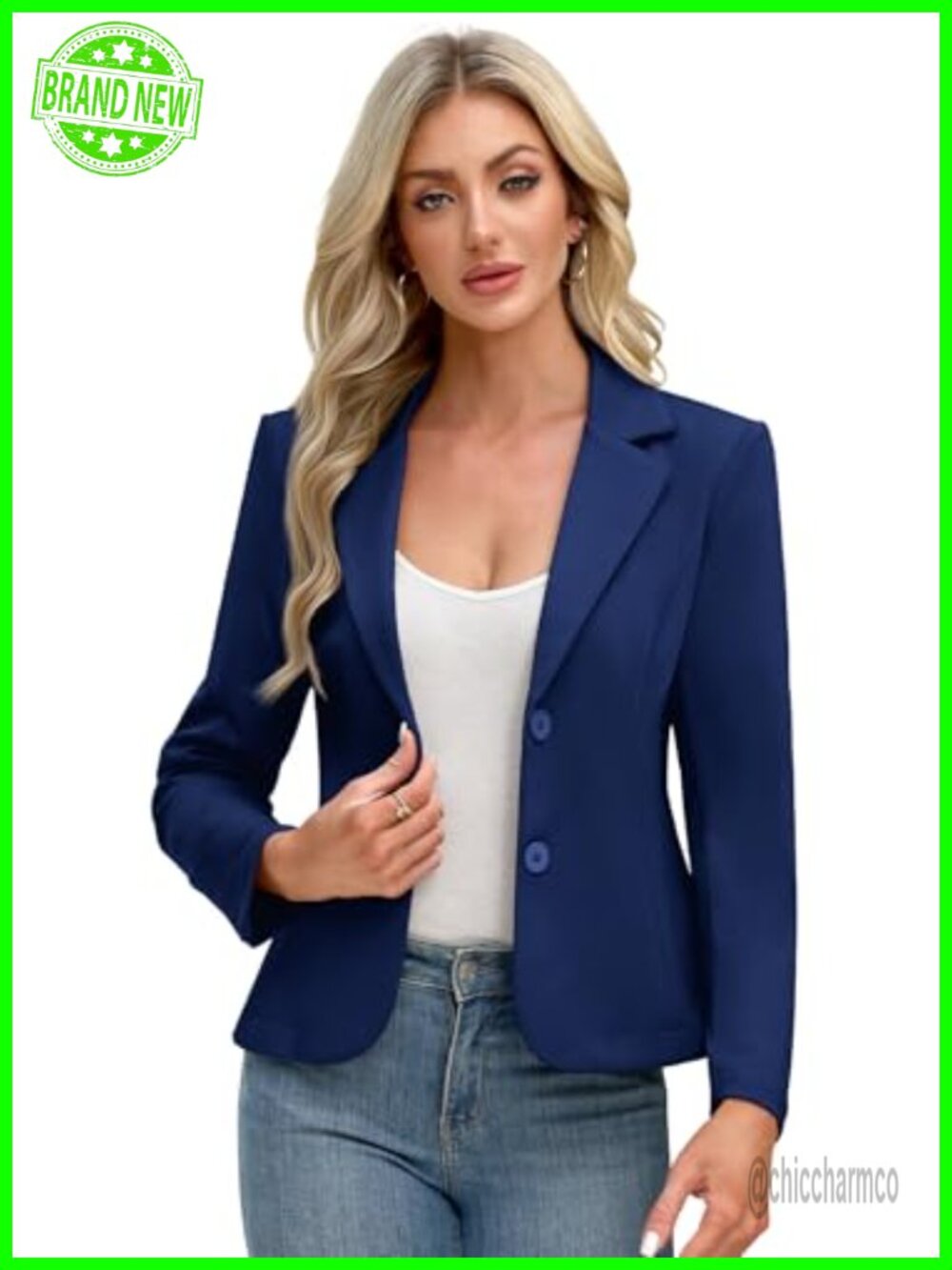 Women's Knit Blazer Business Casual Work Office Jacket Lightweight